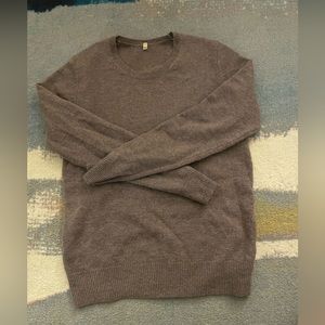 MUJI Wool +Alpaca Crewneck Sweater in Brown